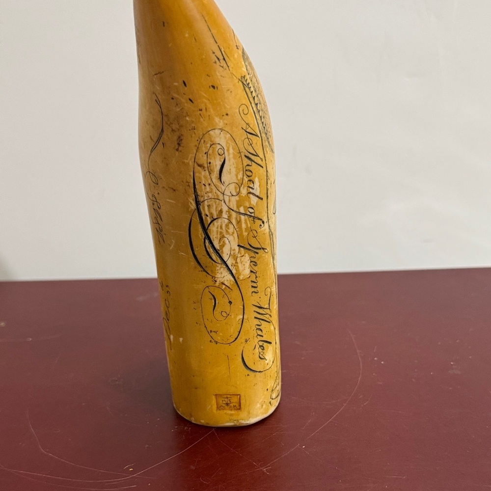 SCRIMSHAW REPLICA RESIN SPERM WHALE TOOTH SHOAL OF WHALES ARTEK MS ANCHOR LOGO - Picture 5 of 14